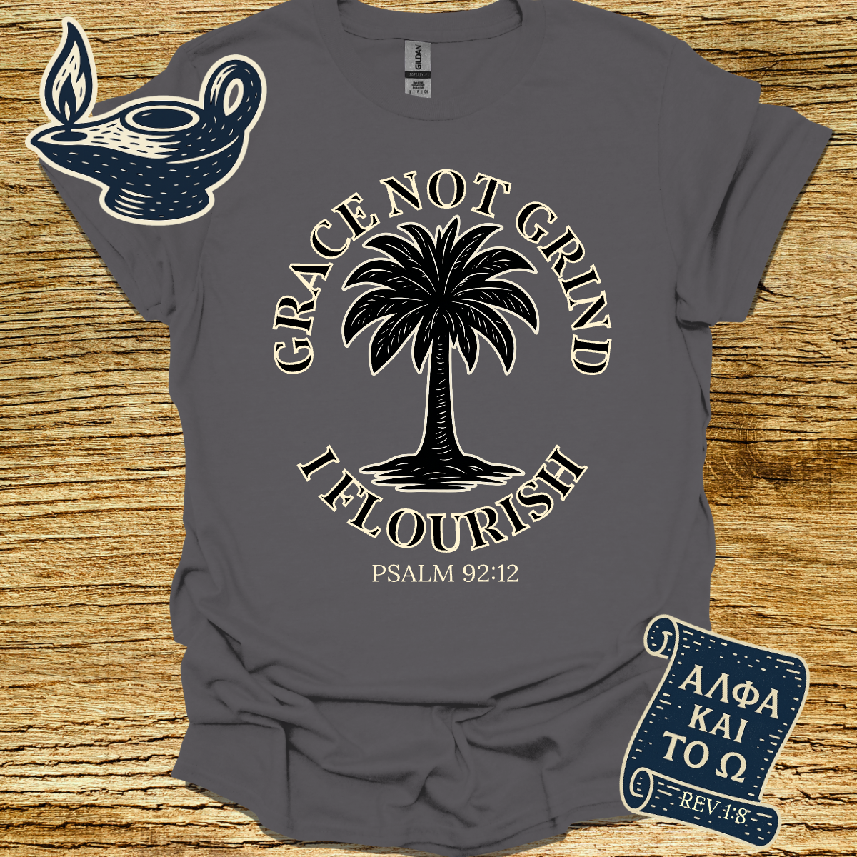 GRACE NOT GRIND: I FLOURISH | Psalm 92:12 | Unisex Christian T-Shirt