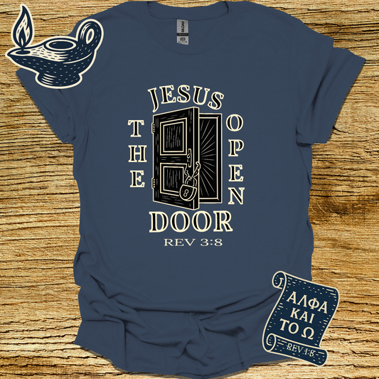 JESUS THE OPEN DOOR | Revelation 3:8 | Unisex Christian T-Shirt