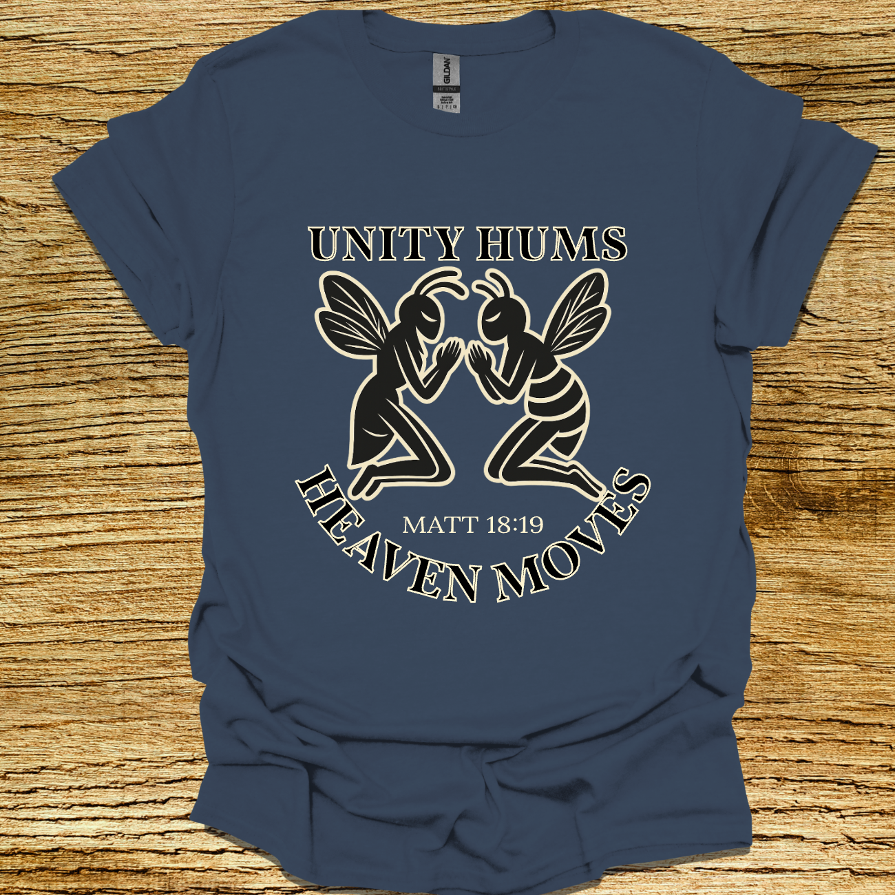 UNITY HUMS HEAVEN MOVES | Matthew 18:19 | Unisex Christian T-Shirt