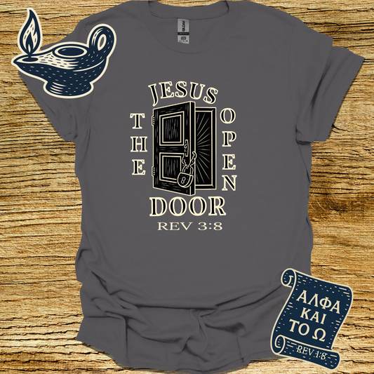 JESUS THE OPEN DOOR | Revelation 3:8 | Unisex Christian T-Shirt