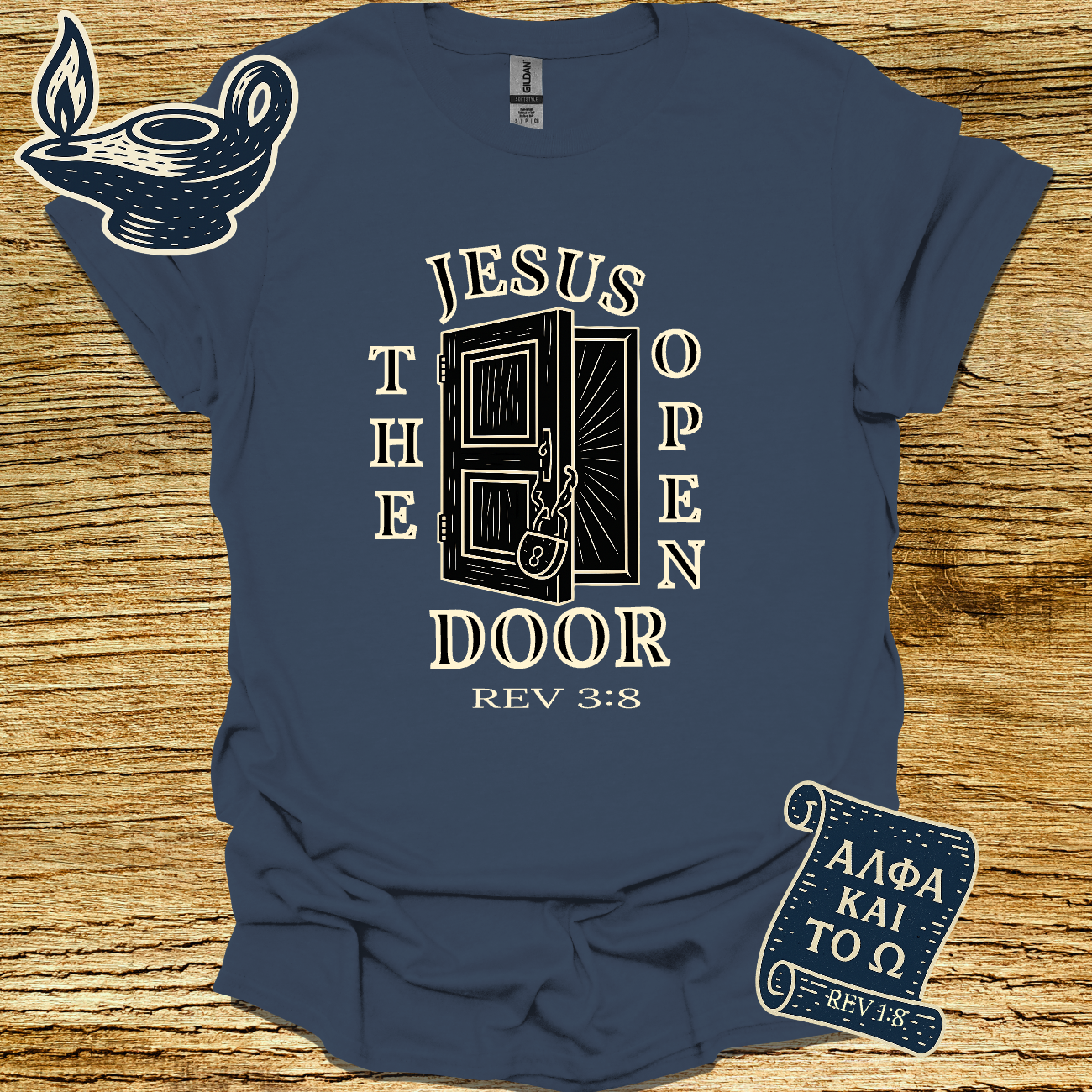 JESUS THE OPEN DOOR | Revelation 3:8 | Unisex Christian T-Shirt
