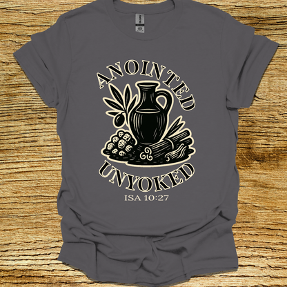 ANOINTED UNYOKED | Isaiah 10:27 | Unisex Christian T-Shirt