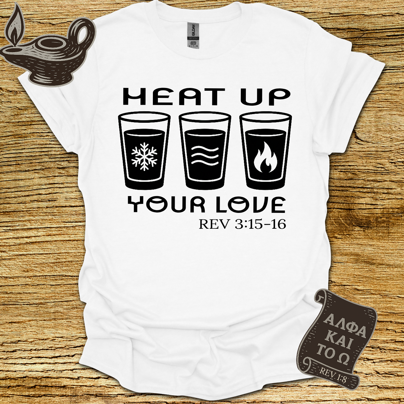 Heat Up Rev. 3:15–16 T-shirt